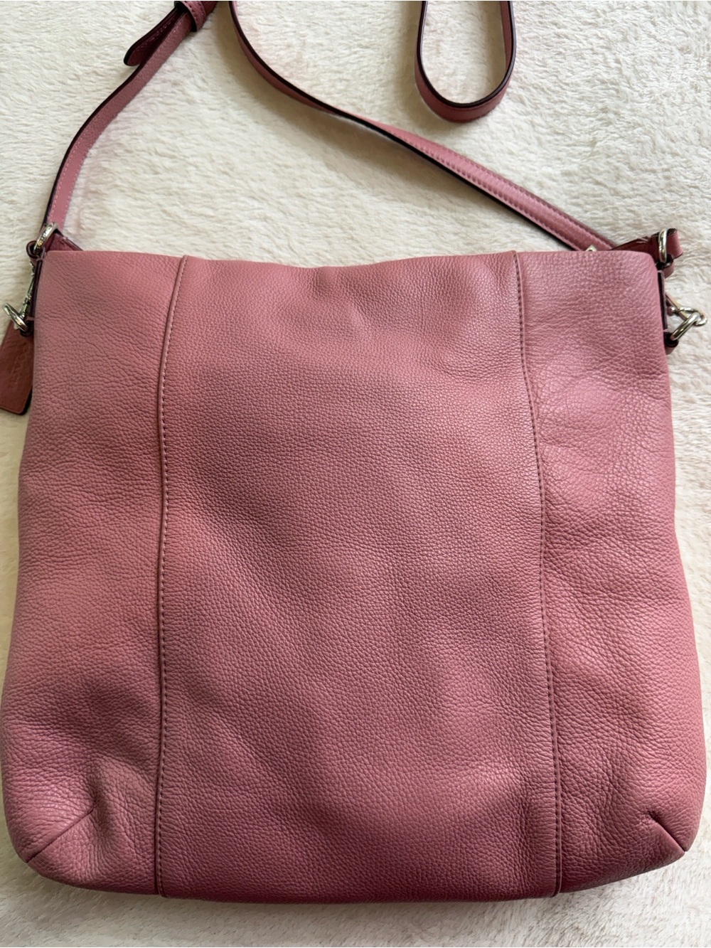 Coach Isabelle Shadow Rose Mauve Pink Pebbled Leather Crossbody Handbag F34511 - Picture 6 of 16